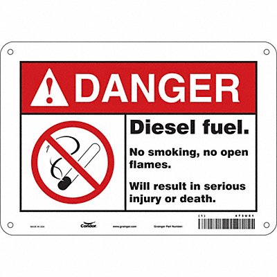 No Smoking Sign 7 in x 10 in Aluminum