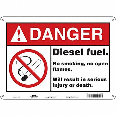 Safety Sign 10 in x 14 in Polyethylene