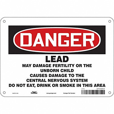 No Smoking Sign 7 in x 10 in Aluminum