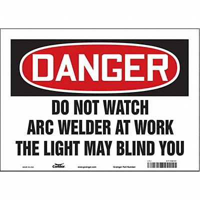 Safety Sign 10 inx14 in Vinyl