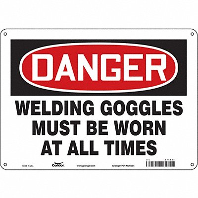 Safety Sign 10 in x 14 in Aluminum