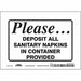 Safety Sign 5 in x 7 in Vinyl