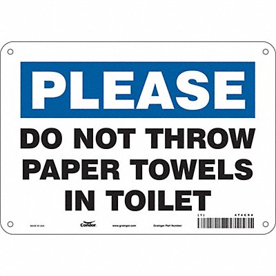 Safety Sign 7 in x 10 in Polyethylene