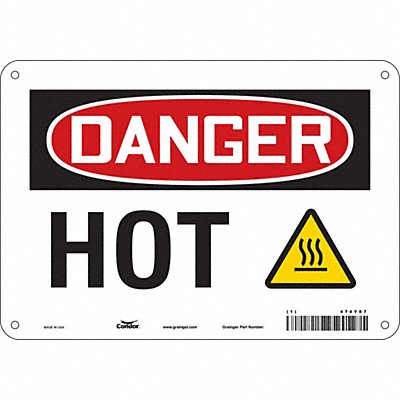 Danger Sign 7 in x 10 in Aluminum