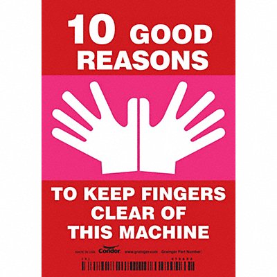 Safety Sign 5 inx3 1/2 in Vinyl PK5