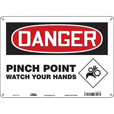 J6942 Safety Sign 10 inx14 in Polyethylene