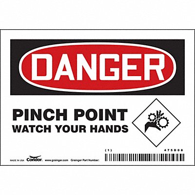 J6942 Safety Sign 3 1/2 inx5 in Vinyl