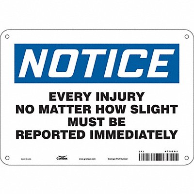 Safety Sign 7 inx10 in Polyethylene