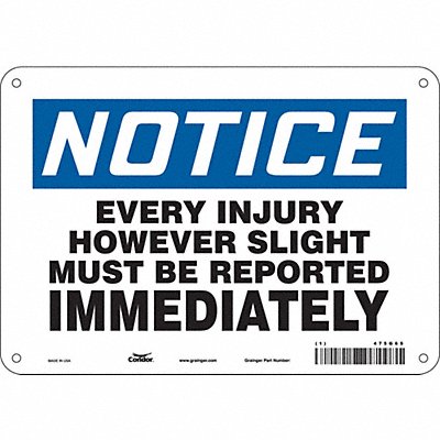 Safety Sign 7 in x 10 in Aluminum