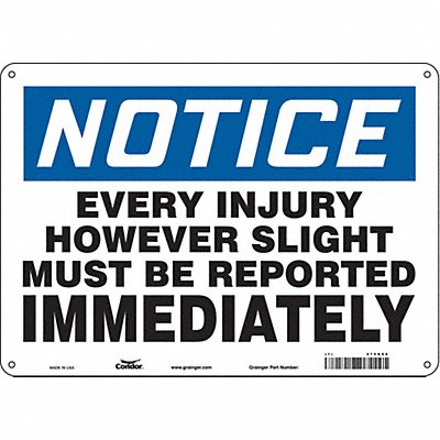 Safety Sign 10 in x 14 in Aluminum