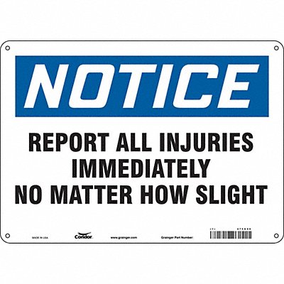 Safety Sign 10 in x 14 in Polyethylene