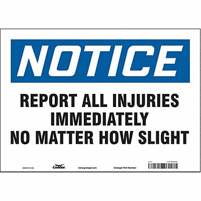 Safety Sign 10 in x 14 in Vinyl