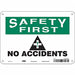Safety Sign 7 inx10 in Polyethylene