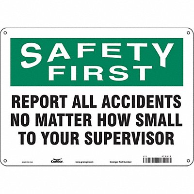 Safety Sign 10 inx14 in Aluminum