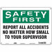 Safety Sign 10 inx14 in Aluminum