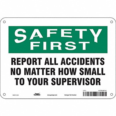 Safety Sign 7 in x 10 in Polyethylene