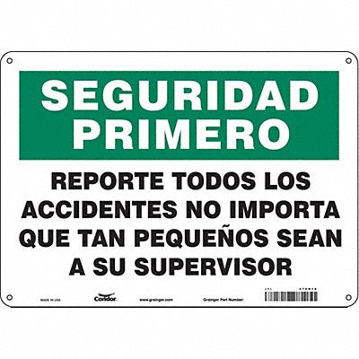 Safety Sign 10 in x 14 in Aluminum