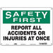 K0174 Safety Sign 10 in x 14 in Aluminum