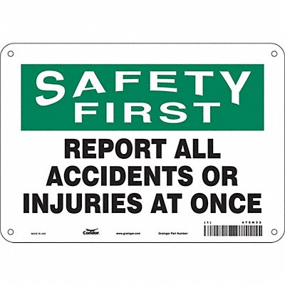 K0174 Safety Sign 7 in x 10 in Polyethylene
