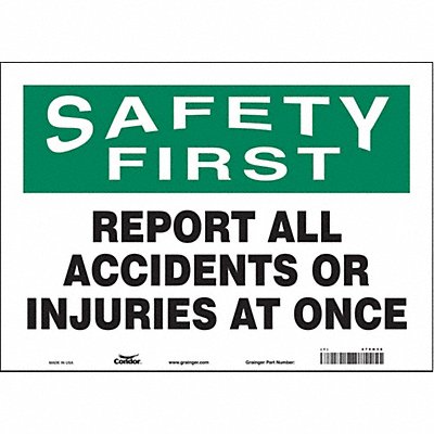 K0174 Safety Sign 10 in x 14 in Vinyl