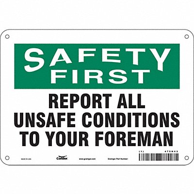 Safety Sign 7 in x 10 in Polyethylene
