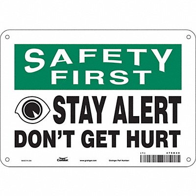 Safety Sign 7 inx10 in Polyethylene