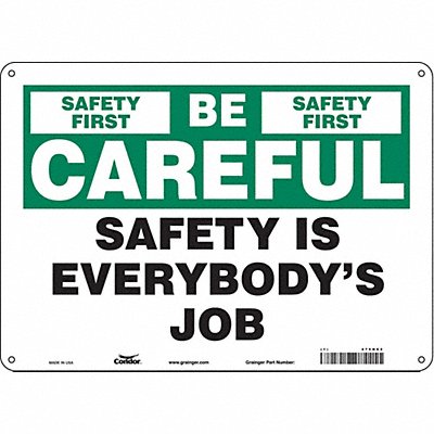 Safety Sign 10 inx14 in Polyethylene