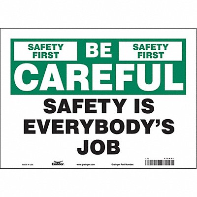 Safety Sign 10 inx14 in Vinyl