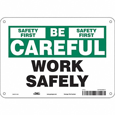 Safety Sign 7 inx10 in Polyethylene