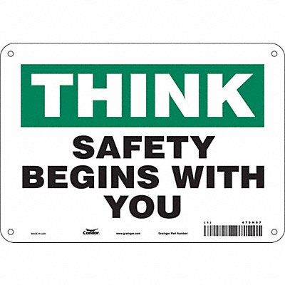 Safety Sign 7 in x 10 in Aluminum
