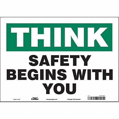 Safety Sign 10 inx14 in Vinyl