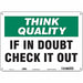 Safety Sign 10 inx14 in Polyethylene