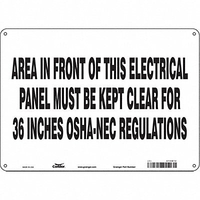 Safety Sign 10 in x 14 in Aluminum