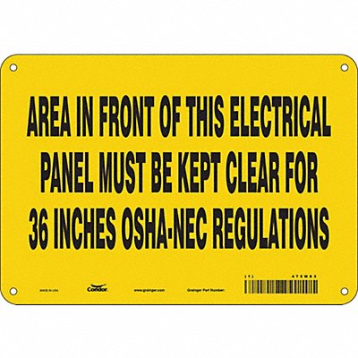 Safety Sign 7 in x 10 in Polyethylene