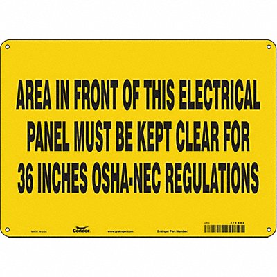 Safety Sign 10 in x 14 in Polyethylene