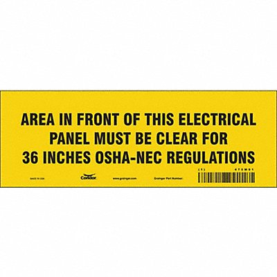 Safety Sign 3.5in x 10in Vinyl