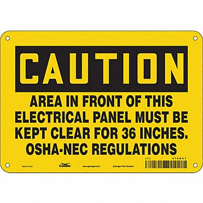 J6945 Safety Sign 7 in x 10 in Aluminum