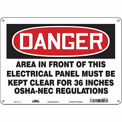 Safety Sign 10 inx14 in Polyethylene