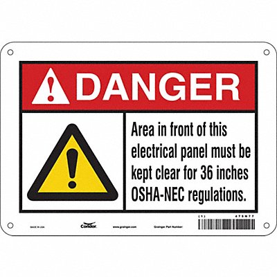 Safety Sign 7 in x 10 in Polyethylene