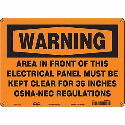 Safety Sign 10 in x 14 in Polyethylene