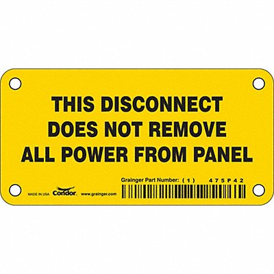 Safety Sign 2.25in x 4.5in Vinyl
