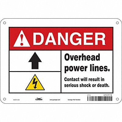 Safety Sign 7 in x 10 in Polyethylene
