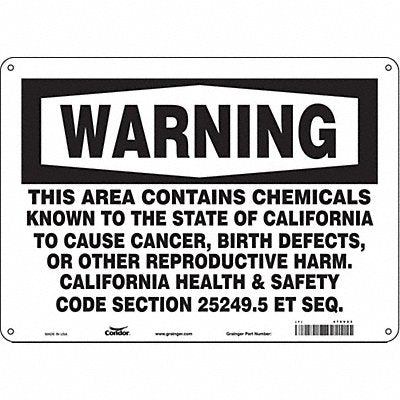 Safety Sign 14 Wx10 H 0.032 Thickness