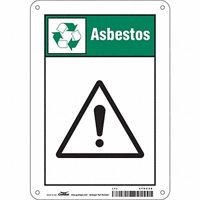 Safety Sign 10 in x 7 in Polyethylene