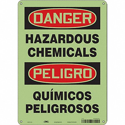 Safety Sign 14 in x 10 in Glow Vinyl