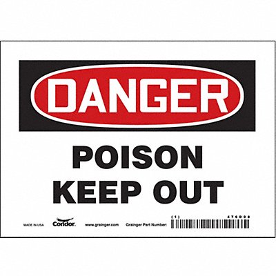 Safety Sign 5 in x 7 in Vinyl