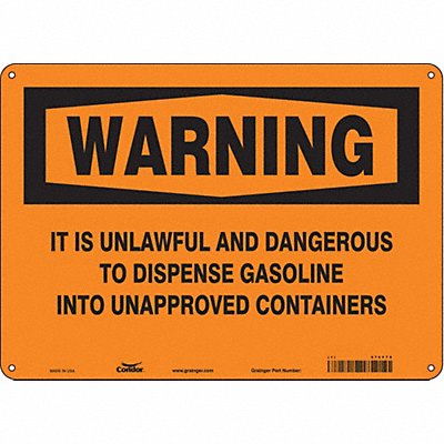 Safety Sign 10 inx14 in Polyethylene