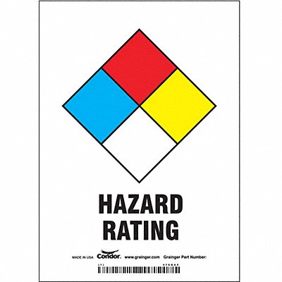 Safety Sign 5 Wx7 H 0.004 Thickness