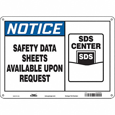 Safety Sign 10 in x 14 in Polyethylene