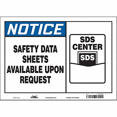 Safety Sign 10 in x 14 in Vinyl